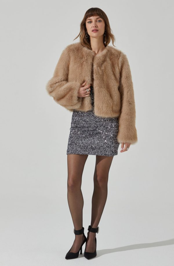 Doxey Faux Fur Cropped Jacket Cheap - Image 4