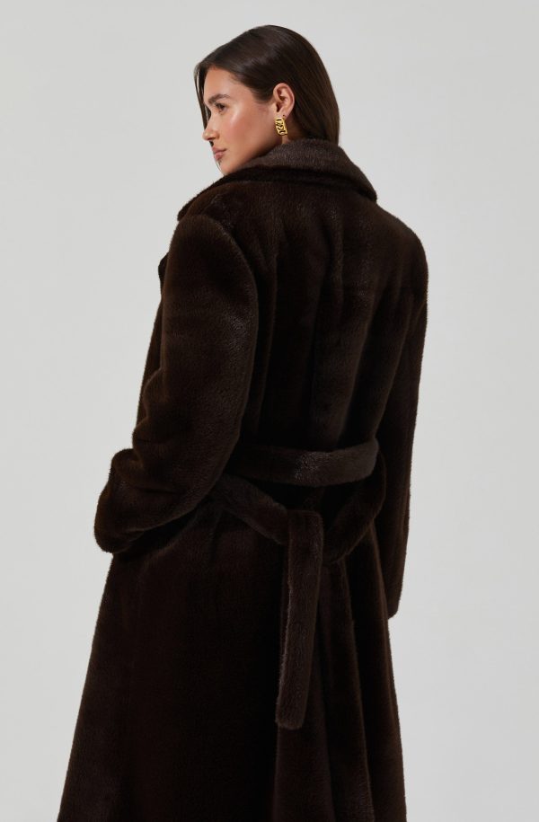 Maisie Faux Fur Longline Coat For Sale - Image 4