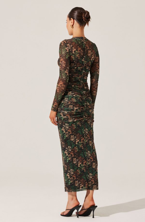 Mesh Sweetheart Ruched Maxi Dress Supply - Image 5