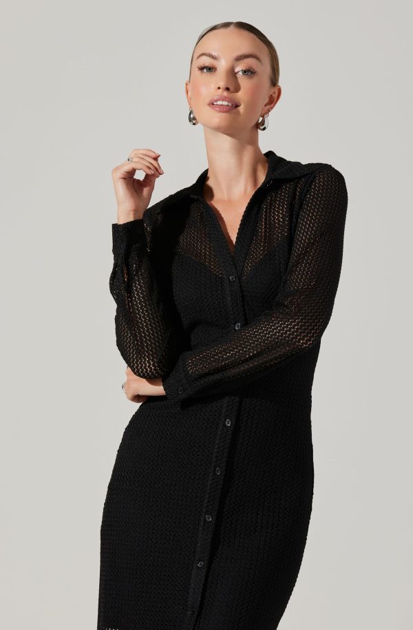 Tawna Open Stitch Midi Dress For Sale - Image 5
