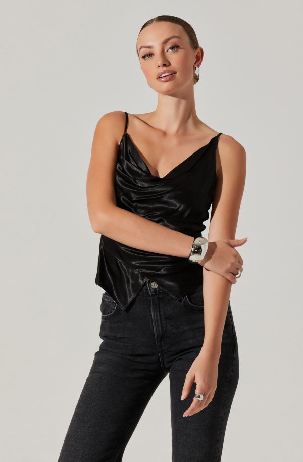 Alithea Draped Satin Top Fashion - Image 5
