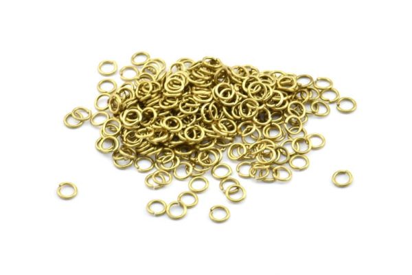4mm Jump Rings - 250 Pieces Raw Brass Jump Rings (4x0.60mm) A0337 Cheap - Image 2