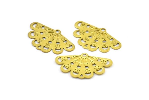 Brass Earring Finding, 20 Raw Brass Charms, Pendant, Findings (22mm) Brs 464 A0204 For Cheap - Image 3