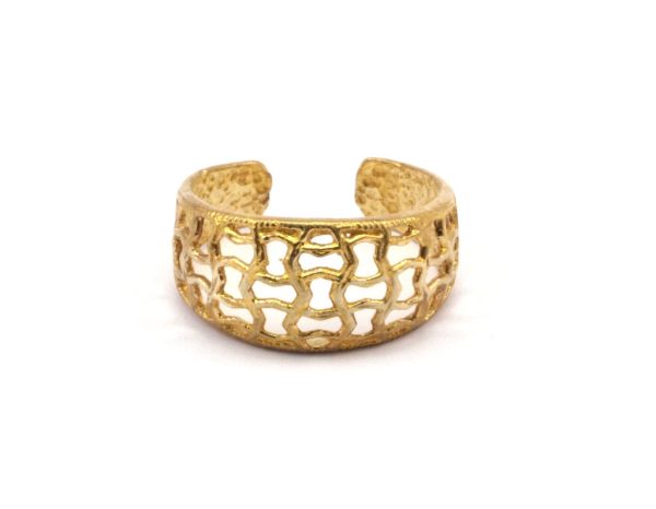 Geometric Shaped Ring - 4 Raw Brass Adjustable Geometric Shaped Rings N0059 Fashion