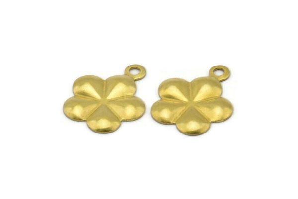 Floral Daisy Charm, 100 Raw Brass Daisy Charms (11.5mm) N0508 Cheap