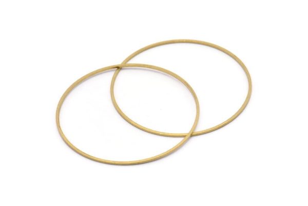 50mm Circle Connectors - 24 Raw Brass Circle Connectors (50x1x1mm) Bs 1083 Online Hot Sale