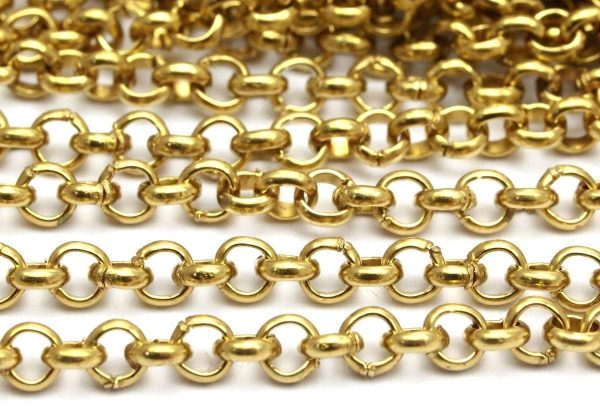 5 M. Raw Brass Open Link Rolo Chain , ( 3.2mm ) Bs 1017 Online